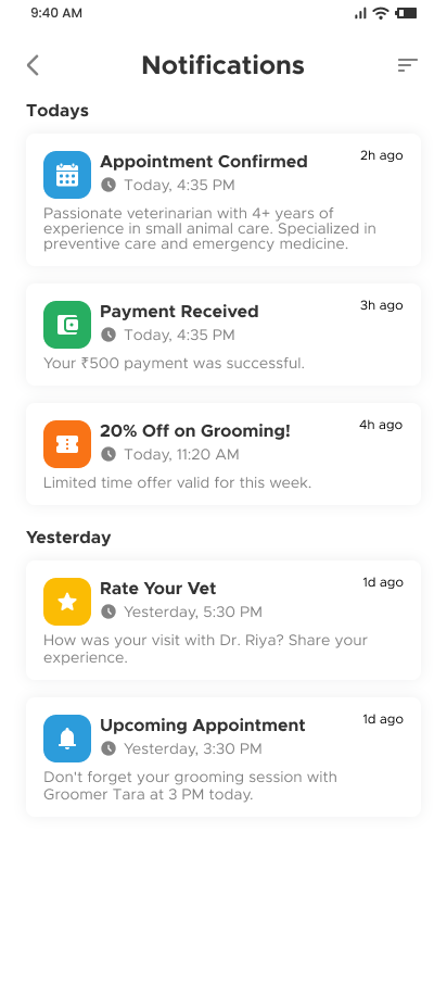 Track & Manage Screen